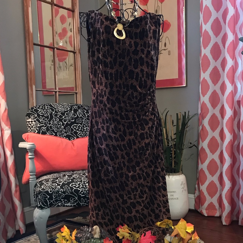 Ralph Lauren leopard print stretch dress
